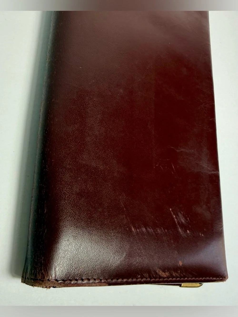 Cartier Must de Cartier Burgundy Leather Long Wallet Vintage Gold Corners